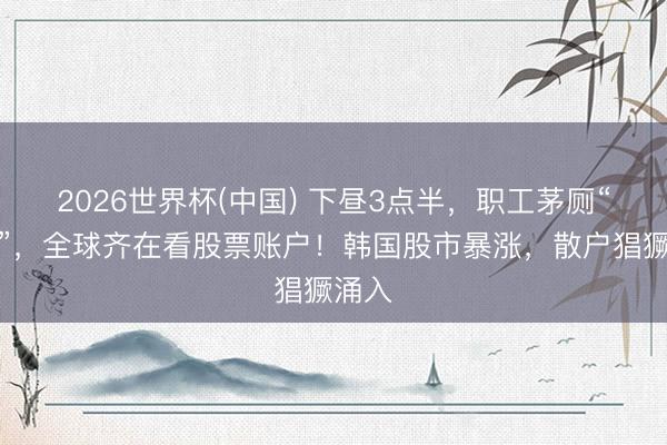 2026世界杯(中国) 下昼3点半，职工茅厕“爆满”，全球齐在看股票账户！韩国股市暴涨，散户猖獗涌入