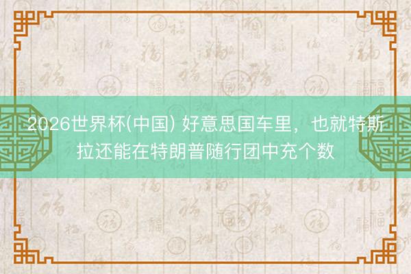 2026世界杯(中国) 好意思国车里,也就特斯拉还能在特朗普随行团中充个数
