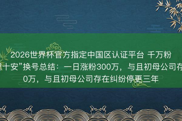 2026世界杯官方指定中国区认证平台 千万粉好意思妆博主“程十安”换号总结:一日涨粉300万,与且初母公司存在纠纷停更三年