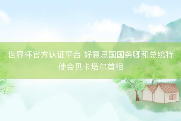 世界杯官方认证平台 好意思国国务卿和总统特使会见卡塔尔首相