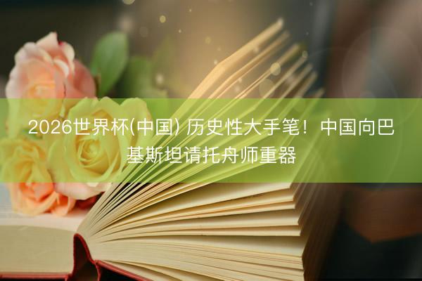 2026世界杯(中国) 历史性大手笔!中国向巴基斯坦请托舟师重器