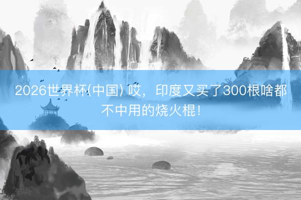 2026世界杯(中国) 哎，印度又买了300根啥都不中用的烧火棍！