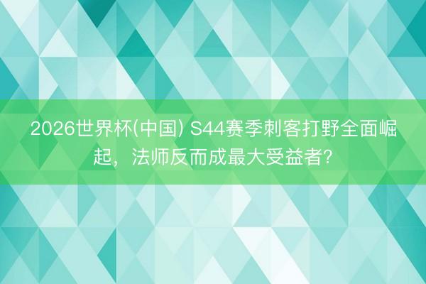 2026世界杯(中国) S44赛季刺客打野全面崛起,法师反而成最大受益者?