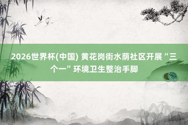 2026世界杯(中国) 黄花岗街水荫社区开展“三个一”环境卫生整治手脚