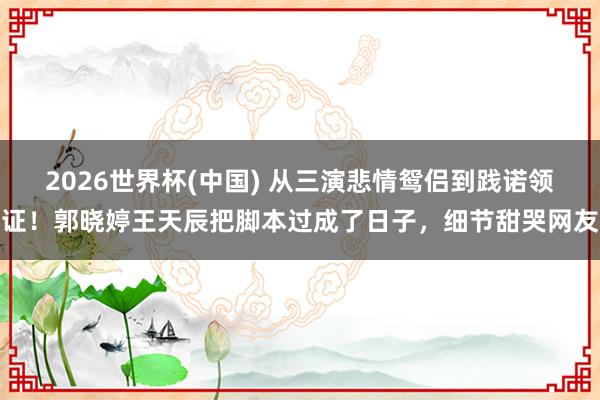 2026世界杯(中国) 从三演悲情鸳侣到践诺领证！郭晓婷王天辰把脚本过成了日子，细节甜哭网友