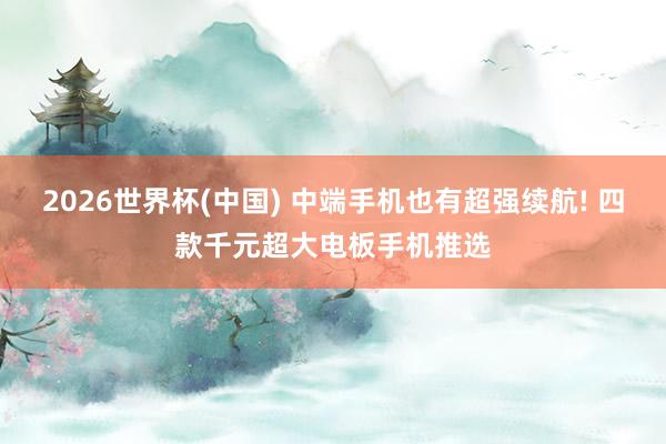2026世界杯(中国) 中端手机也有超强续航! 四款千元超大电板手机推选