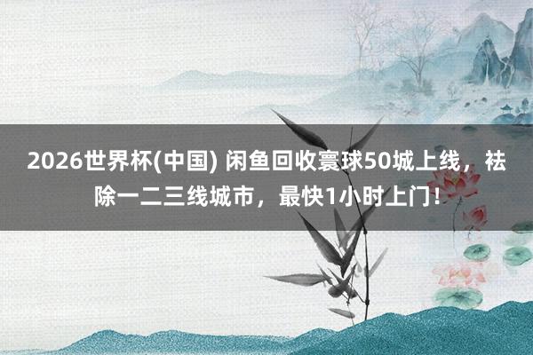 2026世界杯(中国) 闲鱼回收寰球50城上线，袪除一二三线城市，最快1小时上门！